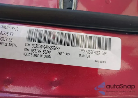 2016 Chrysler 300 Limited from USA, damaged, VIN 2C3CCAAG4GH278237